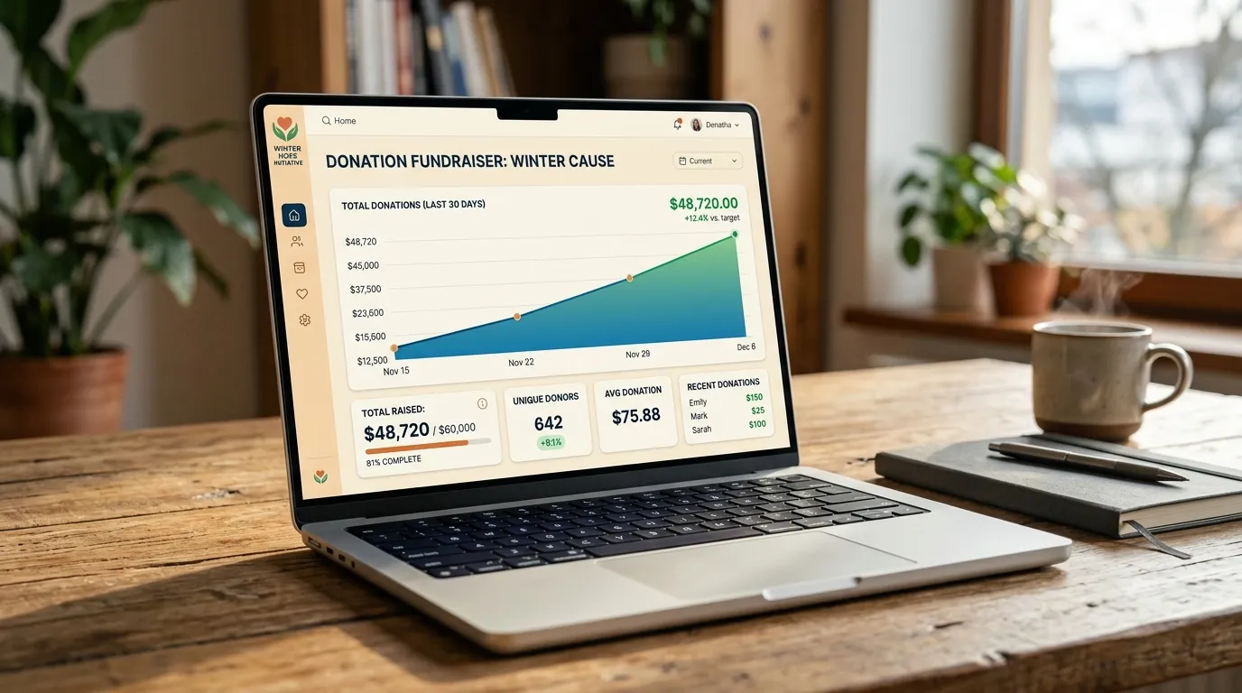 Organic search engine analytics dashboard showing ranking growth